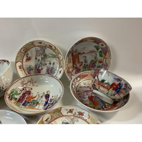 1145 - A small collection of Chinese porcelain tea bowls and saucers.