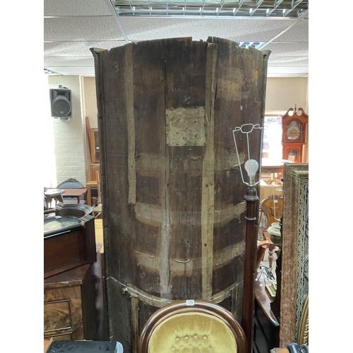 1206 - A Georgian Country Oak Antique Floor Standing Corner Cupboard, C.1800. 223cm x 95cm