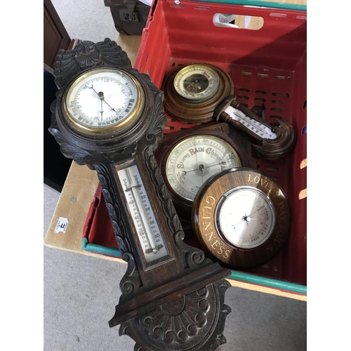 1249 - Four barometers, including one Guinness branded one.