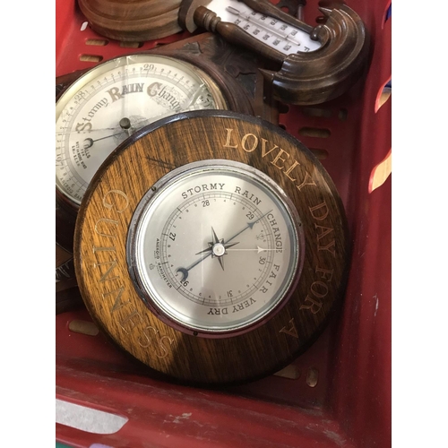 1249 - Four barometers, including one Guinness branded one.