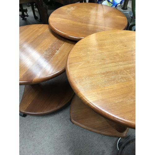 1256 - A set of three Danish tables of contemporary design.