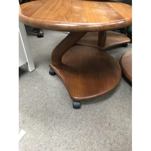 1256 - A set of three Danish tables of contemporary design.
