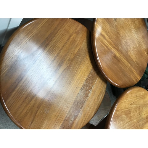 1256 - A set of three Danish tables of contemporary design.