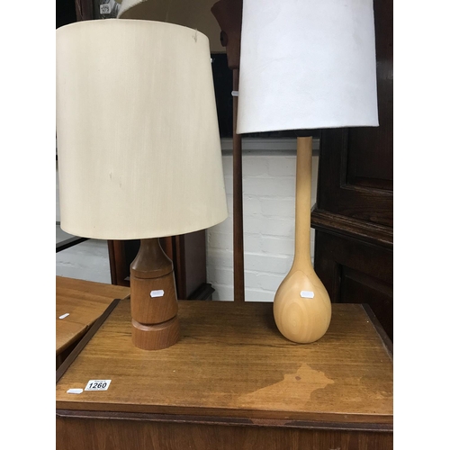 1261 - A contemporary standard lamp and two table lamps .