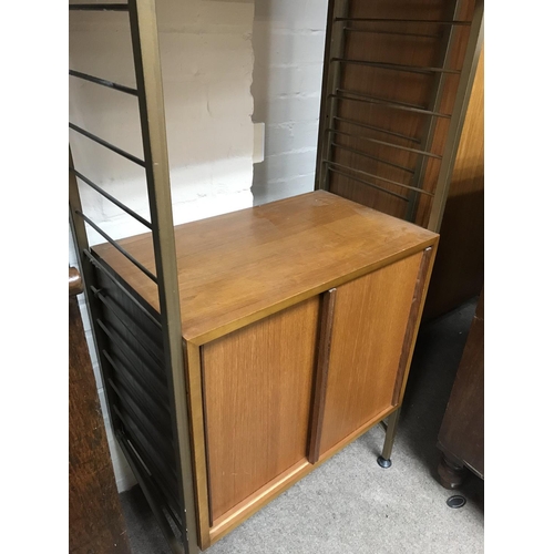 1263 - A ladder back cabinet with open sections and a pair of sliding doors. 160 cm by 60cm