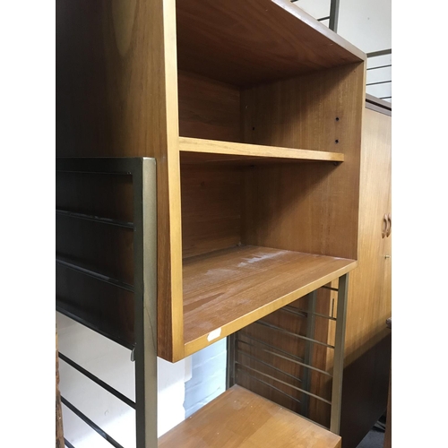 1263 - A ladder back cabinet with open sections and a pair of sliding doors. 160 cm by 60cm