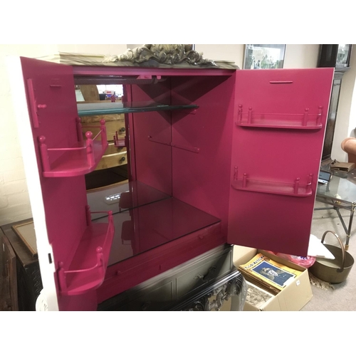 1295 - A Paul Karslake designed and painted cabinet depicting Marilyn Monroe. Fitted with two doors over tw... 