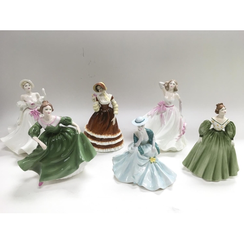 951 - Six Coalport figures of 'ladies of fashion'.