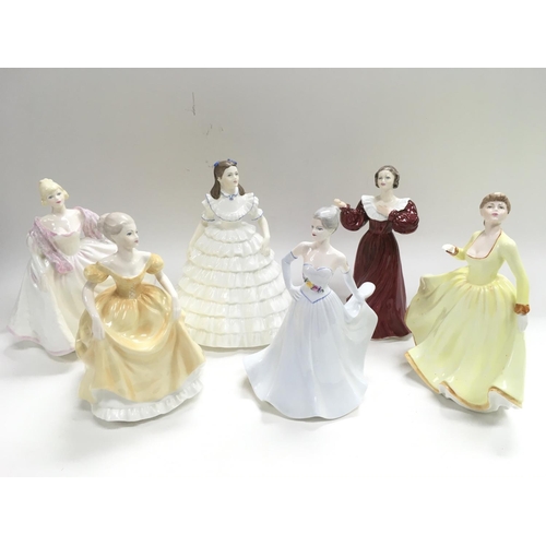 952 - Six Coalport figures of ladies.