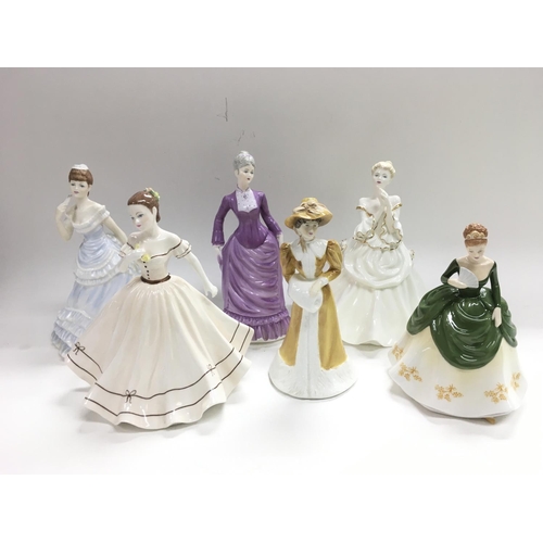 953 - Six Coalport figures of ladies.