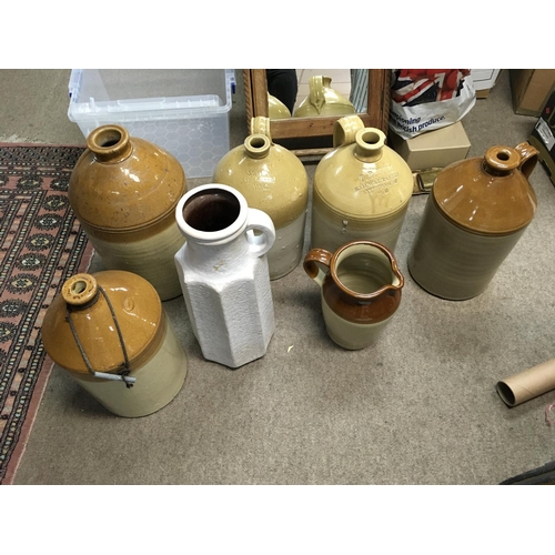 958 - A large collection of stoneware and terracotta jugs and bottles, jars etc. (Two boxes worth and 7 ot... 