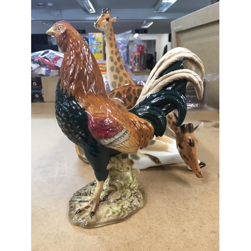 971 - A Beswick cocktail and two Russian porcelain giraffes .