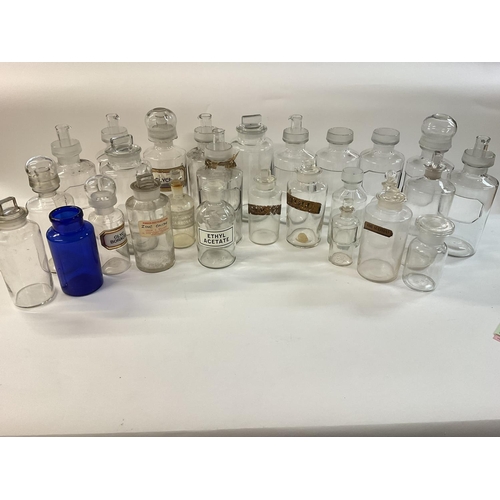 994 - A large assorted collection of apothecary and chemist bottles. All various shapes and sizes, some of... 