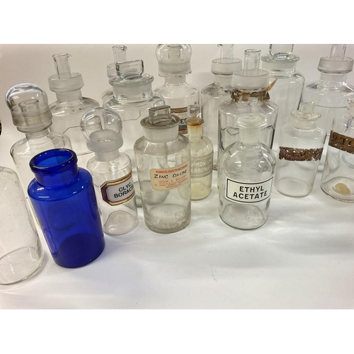 994 - A large assorted collection of apothecary and chemist bottles. All various shapes and sizes, some of... 