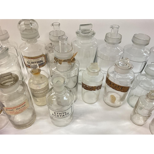 994 - A large assorted collection of apothecary and chemist bottles. All various shapes and sizes, some of... 