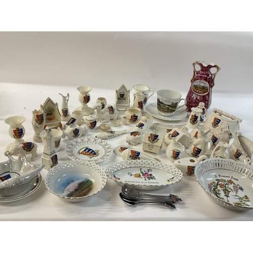 997 - A large collection of Great Yarmouth Norfolk crested china items.