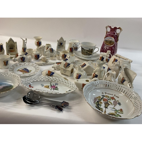 997 - A large collection of Great Yarmouth Norfolk crested china items.