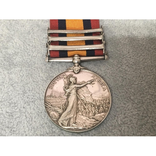 2008 - A Victorian Queens South African medal with three clasps awarded to 5993 Pte. H Jones R Scots Fus.