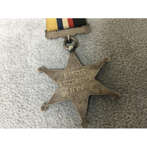 2026 - A silver medal Kimberley campaign star 1899-1900. The reverse Mayors Siege Medal 1900. With Birmingh... 