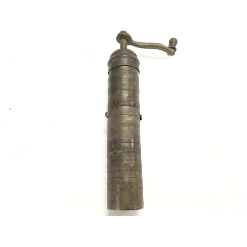 2055 - 37mm 1 pounder 'Pom Pom' inert shell and a portable coffee grinder used by German troops.