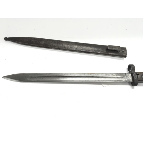 2056 - Czech VZ-24 bayonet with scabbard with functioning release catch 1926 manufacturer.