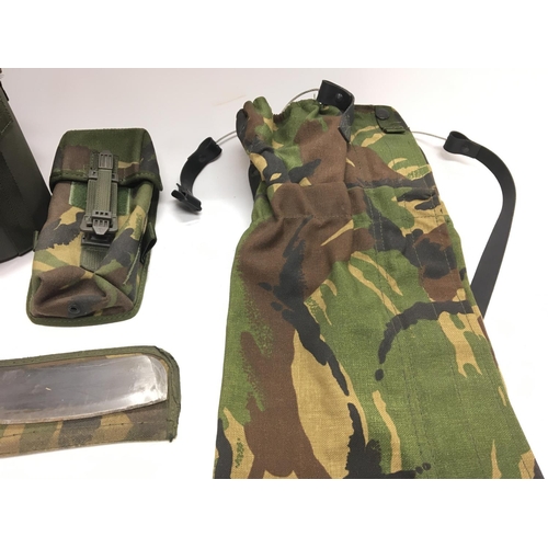 2057 - MOD issue gaiters - vacuum flask container - 2 ammo pouches and golok machete.