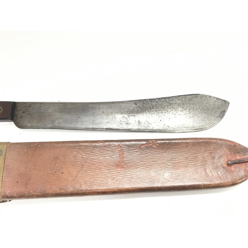 2059 - A British army machete marked on leather scabbard B.H & G Ltd 1955 Barrow Hepburn & Gale.