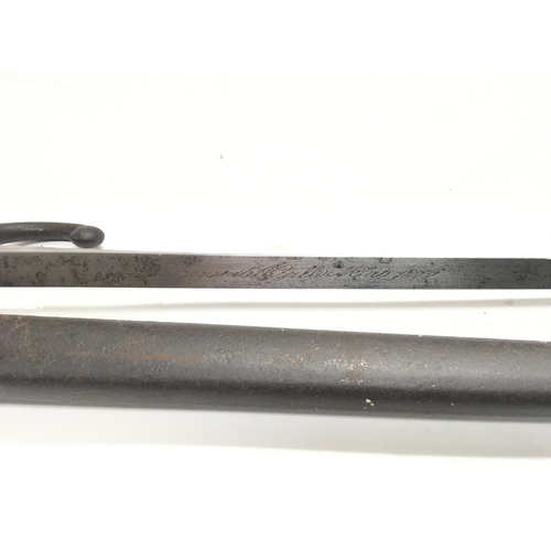 2063 - 1877 Gras bayonet (M1874) scabbard. Functioning leaf spring release catch.