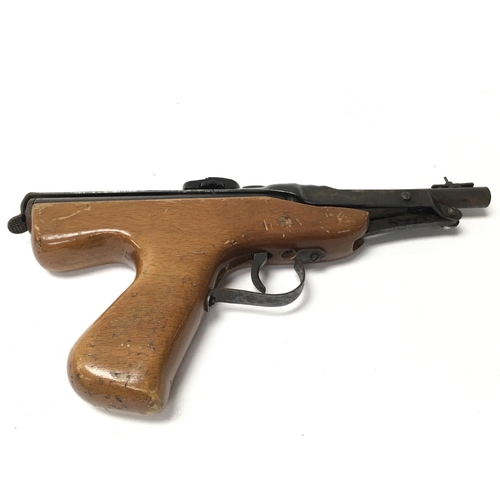 2066 - A vintage wooden handled Diana .177 Mark IV air pistol.