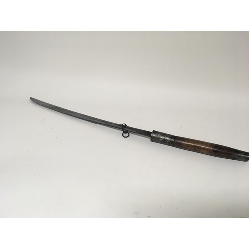 2087 - An old sword with a hardwood handle possible Chinese. Length 75cm