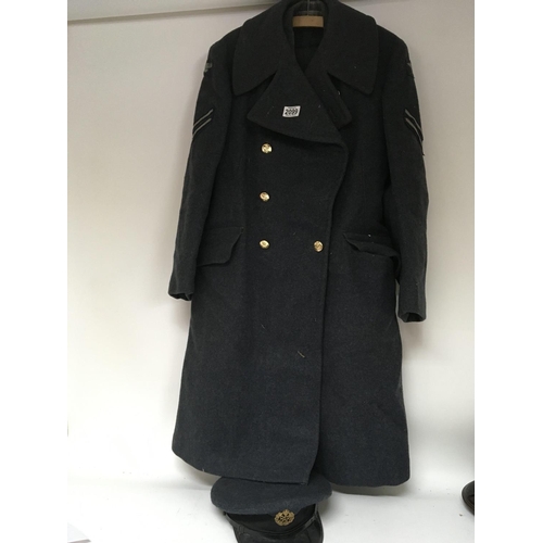 2099 - A Vintage British RAF uniform. With hat and coat jacket and trousers.