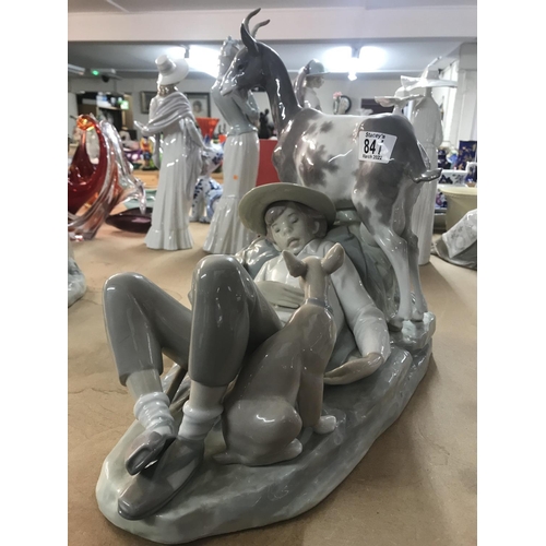 855 - A large Lladro figure in the form of a goat herder 35cm