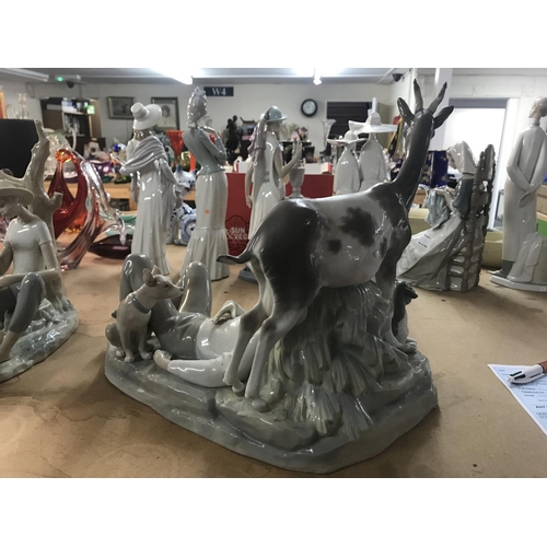 855 - A large Lladro figure in the form of a goat herder 35cm