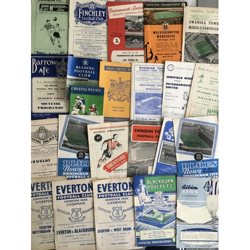 301 - 1950s Football Programmes: Mixed teams and conditions mainly from the mid to late 50s in overall fai... 