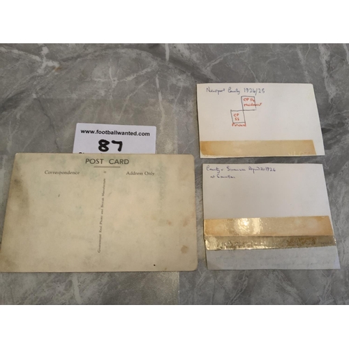 87 - 1936/37 Newport County Football Postcard + More: Fair condition with bit of creasing to corners and ... 