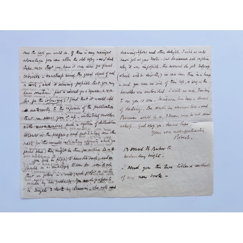 2007 - A letter from Robert Browing to Robert Browning Senior discussing the sale of Nomenclator, Genealogi... 