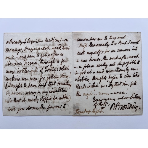 2009 - A signed letter by Robert Browning to a Mr Macready (William Charles Macready) undated.