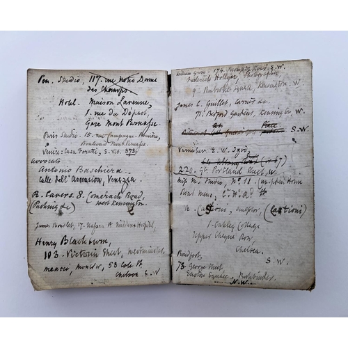 2012 - Robert Browning address book containing names and addresses for friends and acquaintances including ... 