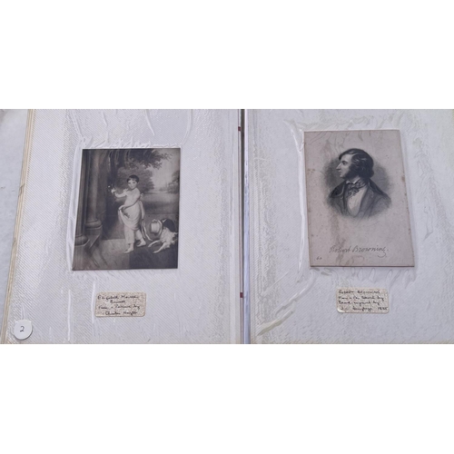 2013 - 2 albums tilted Robert Browning photographs book 1/2 including portrait photos and prints of RB, RBB... 