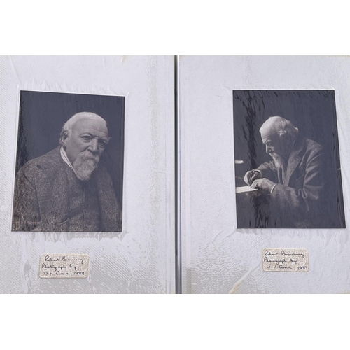 2013 - 2 albums tilted Robert Browning photographs book 1/2 including portrait photos and prints of RB, RBB... 