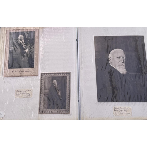 2013 - 2 albums tilted Robert Browning photographs book 1/2 including portrait photos and prints of RB, RBB... 