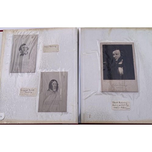 2013 - 2 albums tilted Robert Browning photographs book 1/2 including portrait photos and prints of RB, RBB... 