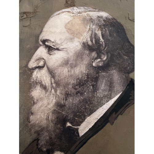 2017 - A small painting of Robert Browning 1888, in sepia and greys, identical work by Alphonse Legros on d... 