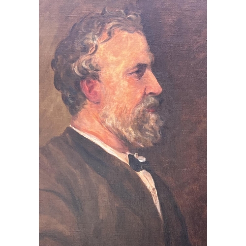 2029 - An oil on canvas portrait of Robert Browning after a painting by George Frederic Watts, unsigned att... 