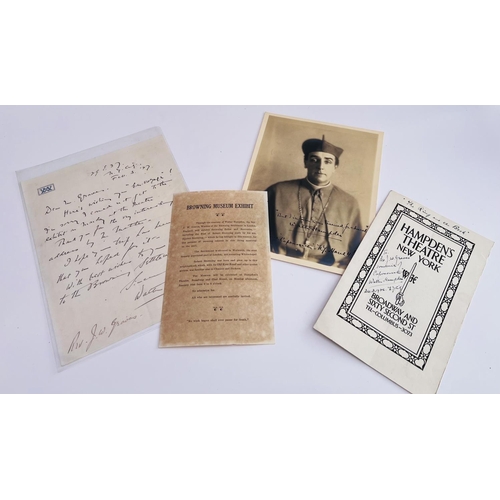 2037 - Related to Lot 1. Autographed photo, Programme and a letter to Rev.J.W.Graves warden of The Robert B... 