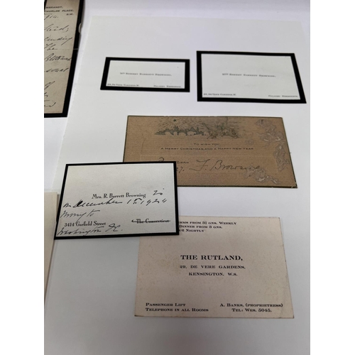 2051 - A collection of letters from Mrs Fannie Barrett Browning together with A selection of visiting cards... 