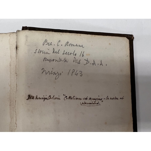 2056 - A cloth bound book, inscribed on the inside cover Robert Browning Sept 12, 1835 followed by to passa... 