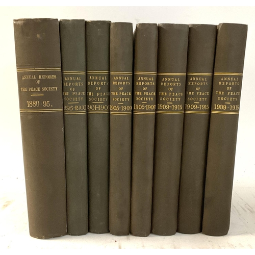 2084 - Annual reports of the Peace Society 1880-1915, brown canvas binding.