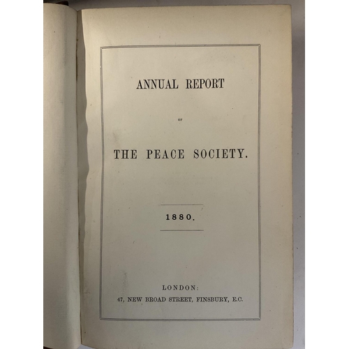 2084 - Annual reports of the Peace Society 1880-1915, brown canvas binding.