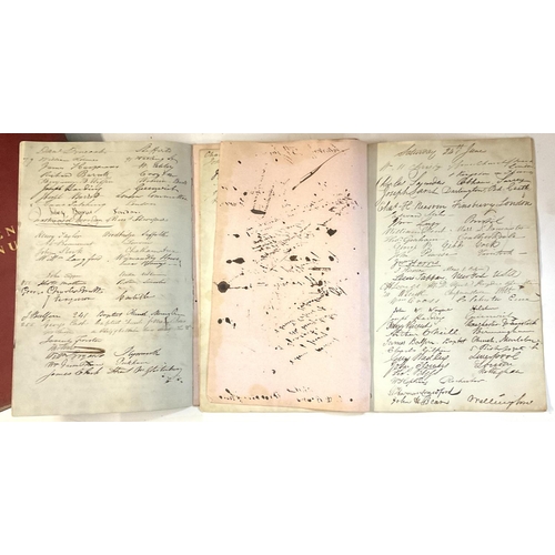 2097 - An extensive collection of peace society leather bound hand written ledgers dated from 1818 through ... 